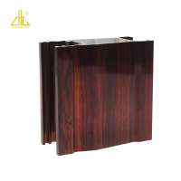 Factory Supply 6063 T5 Electrophoresis Wooden Grain Aluminum Profile for furniture, decoration, window and door